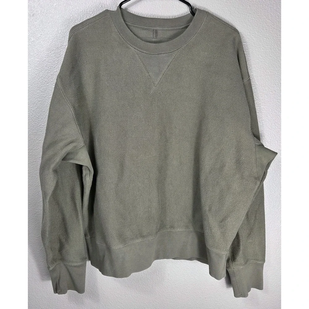 Banana Republic Terry Crewneck Sweatshirt Olive Green 100% Cotton Men's Large